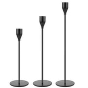 Candlestick Holders, Set of 3 Matte Black Candle Holders, Taper Candle Holders Decorative Candlestick Holder for Home Decor, Dinning, Party