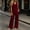 New-Wine, variant on PNTUTB Women's Two Piece Set Sleeveless Scoop Neck Top Elastic Waist Wide Leg Pants with Pocket Solid Color Casual Comfort Trendy Outfit Sets