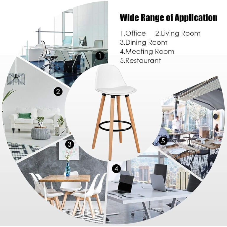 DORTALA Adjustable Swivel Bar Stools Set Of 2 - PU Leather, Footrest, Heavy Duty For Kitchen Island
