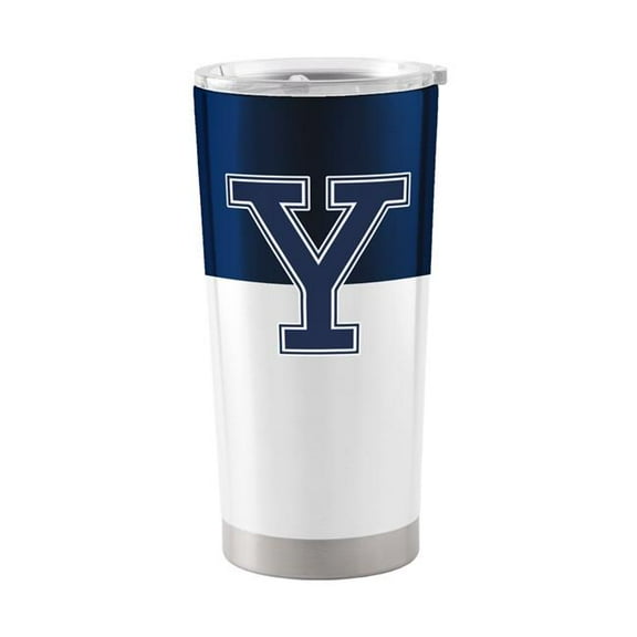 Logo Brands 284-S20T-11 20 oz NCAA Yale Bulldogs Colorblock Stainless Steel Tumbler