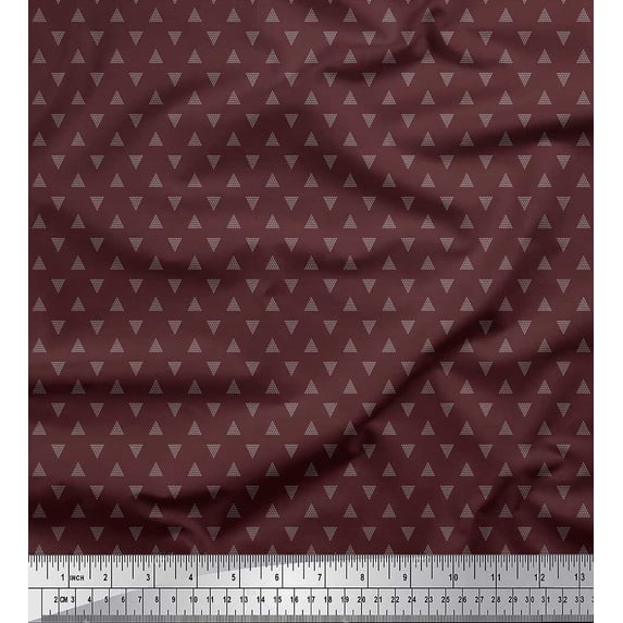 Soimoi Cotton Duck Fabric Dotted Triangle Shirting Decor Fabric Printed Yard 56 Inch Wide