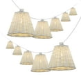 thumbnail image 2 of JONATHAN Y Payton 10-Light Indoor/Outdoor 10 ft. Classic Cottage LED G40 Faux-Rattan Shaded String Lights, White, 2 of 5