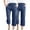 Navy, variant on YUGYXL 2PC Capri Pants for Women Summer Drawstring Cotton Linen Pants with Pockets Going Out Straight Capris Navy S