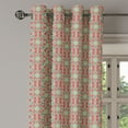 thumbnail image 2 of Ambesonne Ethnic Grommet Curtain, Framework Wide Petals, 50" x 84", Maroon Pink Almond Green, 2 of 6