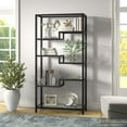 thumbnail image 3 of Evelyn&Zoe Johann 68" Tall Rectangular Bookcase, Satin Nickel, 3 of 7
