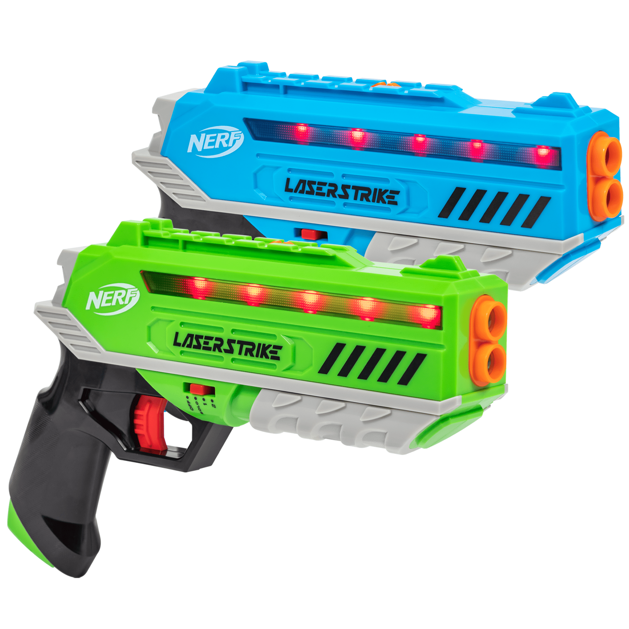 Toydaloo SET OF 2 Infrared Laser Tag Game Guns Indoor/Outdoor Blue and White Gun 