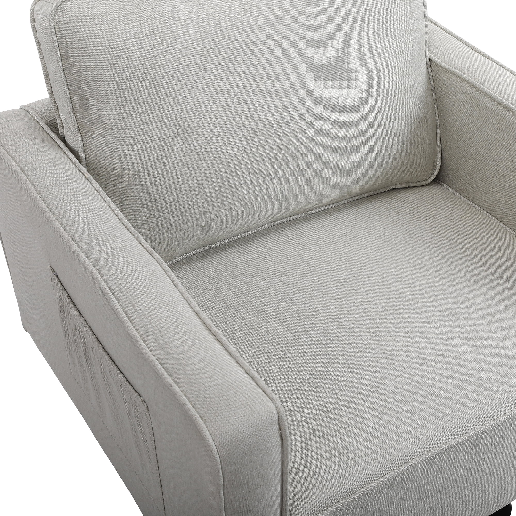 Resenkos Modern Swivel Barrel Chair for Living Room, Upholstered Accent Chair Armchair with Metal Base, Beige