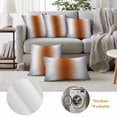 thumbnail image 6 of Pack of 2 Outdoor Pillow Covers 20x20 Inch Waterproof Gray Orange Throw Pillow Covers,Decorative Couch Pillow Shams Protectors Modern Gradient Geometric Pillowcases Cushion Covers for Patio Garden, 6 of 8
