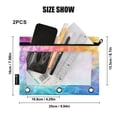 thumbnail image 3 of Shiny Summer Water 2 Pack Pencil Pouch for 3 Ring Binder Smooth Zipper Folders with Pockets Clear Window Pencil Case, 3 of 6