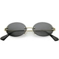 thumbnail image 1 of Rimless Oval Sunglasses Slim Metal Arms Color Tinted Neutral Lens 54mm (Gold / Smoke), 1 of 4