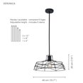 thumbnail image 2 of Xtricity - Pendant Light, 15.7'' Width, From the Veronica Collection, Black, 2 of 3