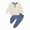 H273-Blue, variant on TOWED22 Baby Boy Clothes Fall Winter Outfits Long Sleeve Color Block Sweatshirt Pants 2Pcs Fall Clothing Set