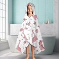 thumbnail image 6 of Pink Dinosaur and Bird Pattern Hooded Bath Towel，60"x35" for Ages 3 To 12 Kids, Quick Dry Lightweight Soft Microfiber Hood Beach Towel Cover Up for Kids, 6 of 7