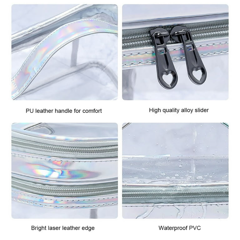 Transparent 2-Layer Clear Jelly Makeup Bag 