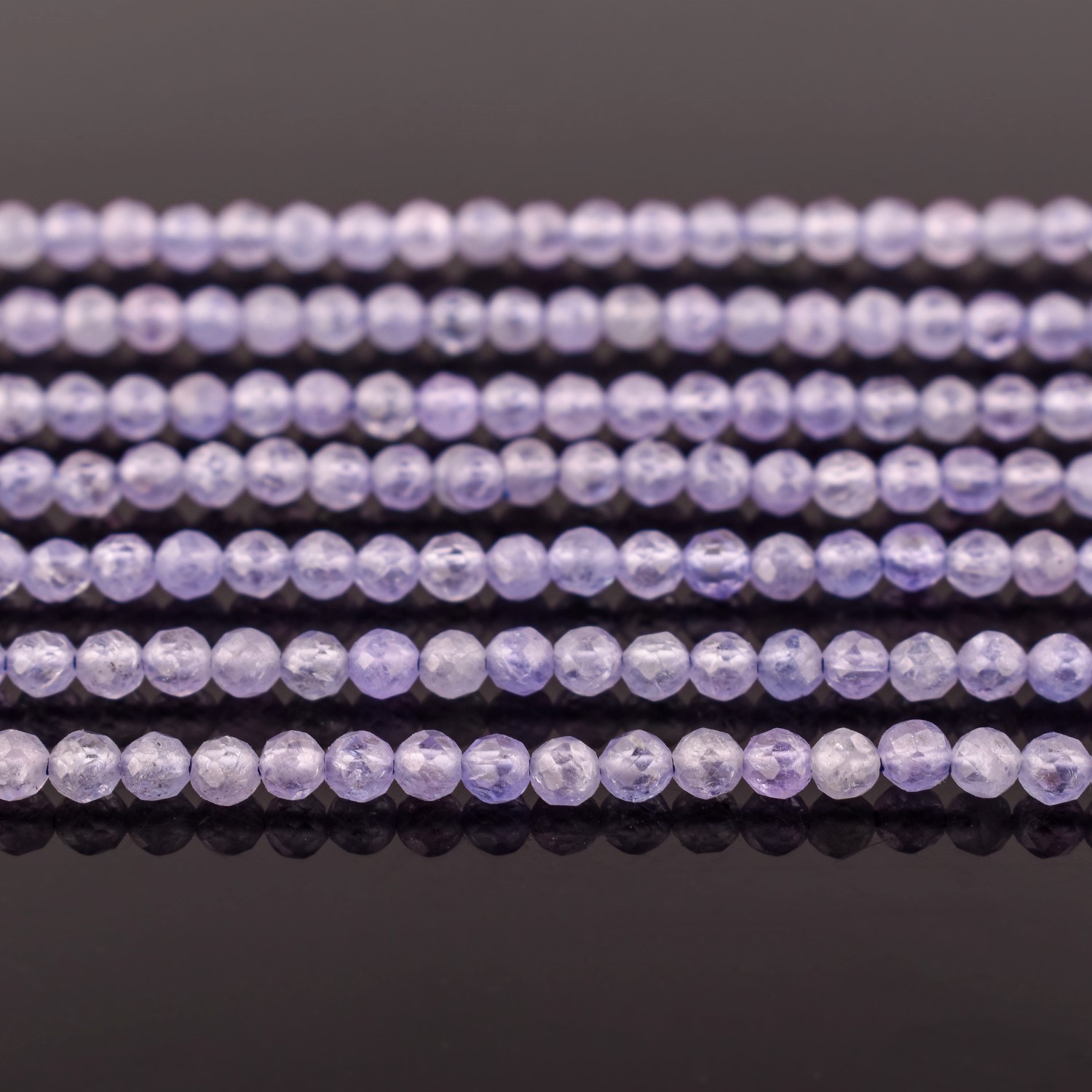QNAVIC Genuine Blue Tanzanite Gemstone Micro Faceted Rounds Beads Strand Drilled Stone Chakra Healing Crystals DIY Jewelry Making Wholesale Bulk Loose Supply Strand 30 Centimeter (1 Strand)