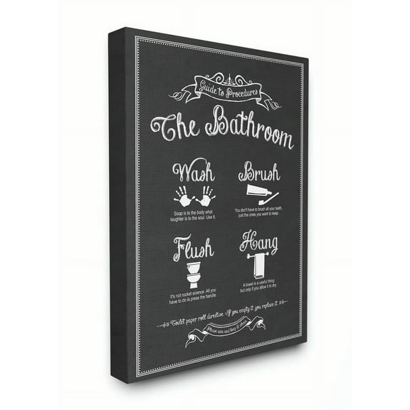 Stupell IndustriesGuide to The Bathroom IconsCanvas Wall Art by Lettered and Lined
