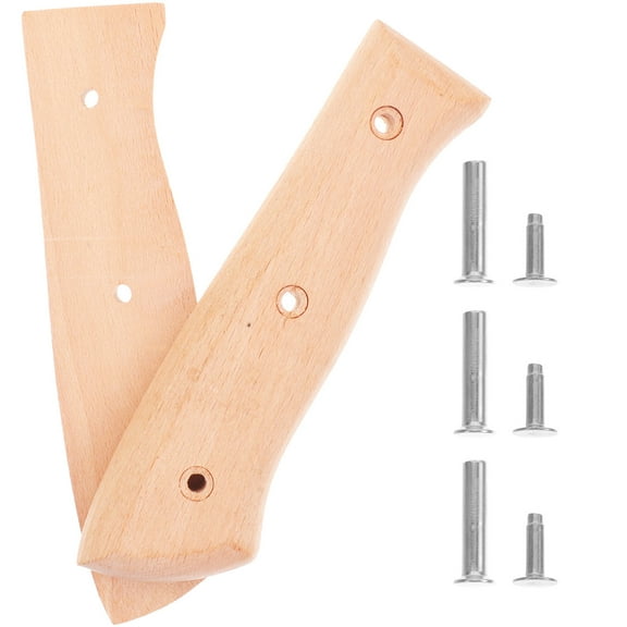 BESTOYARD 1 Set Handles for Knives Ergonomic Design Beige Wooden Handle for Home Users