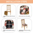 thumbnail image 4 of Pioneer Flower Seat Covers for Dining Room Chairs Set Of 4,Stretch Printed Washable Chair Seat Cover with Elastic Ties and Button,Removable Waterproof Couch Cushion Covers, 4 of 6