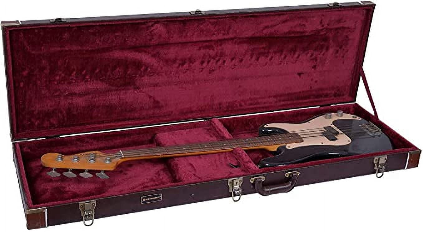 Crossrock Deluxe Electric Bass Guitar Carrying Portable Wooden Hardsell Case