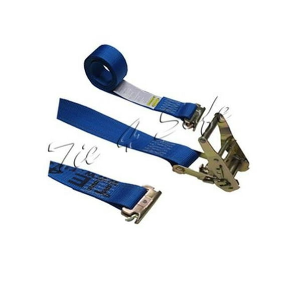 Tie 4 Safe RT06-20M23B-2 2 in. x 20 ft. Logistics Straps with Ratchet & E Fittings, Blue - 2 Piece