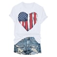 thumbnail image 5 of American Flag Round Neck Shirts for Women USA Patriotic T-Shirt 4th of July Tee Tops White,2XL, 5 of 6