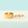 thumbnail image 3 of 2pcs Lightning Bolt Couple Promise Ring Jewelry His and Her Alternative Minimalist Simple Matching Anniversary 316L Stainless Steel Adjustable Open Ring, 3 of 5