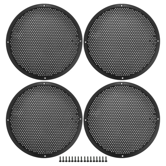 Unique Bargains 4 Pcs 10" Car Speaker Grills Cover Mesh 10 Inch Audio Subwoofer Protector with Mounting Screws ABS Black