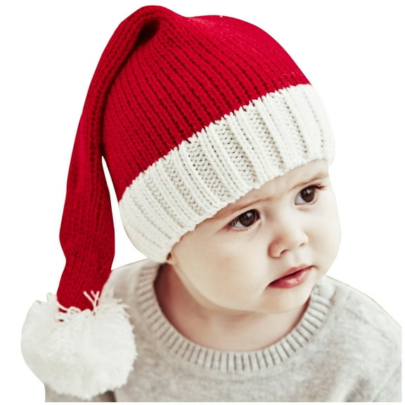 Winter Wool Ball Parent-Child Knitted Hat Lattice Mother Baby Christmas Warm Hat