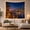 Harbor Skyline, variant on Vibrant City Night Skyline on Calm Harbor Water, Romantic Digital Art for City Lovers, Wall Art Decor, Housewarming Gift Tapestry Wall Hanging for Living Room and Dorm