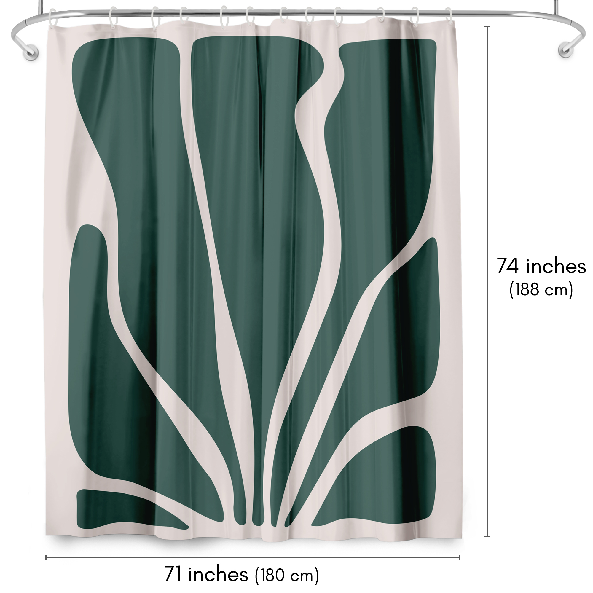Americanflat 71" x 74" Shower Curtain, Abstract Seaweed by ArtPrink