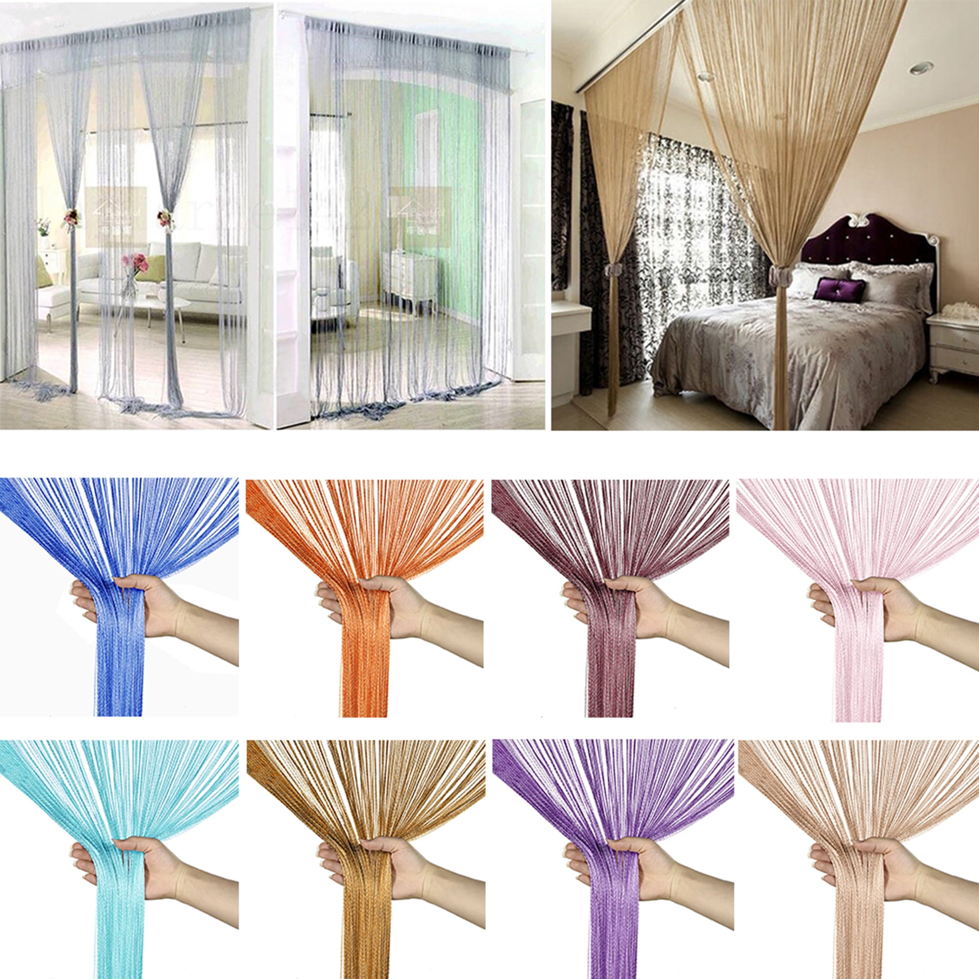 100*200cm Chain Tassel Window Curtain Beaded Cloth screen String Room Decor 