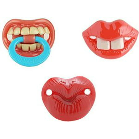 Billy Bob Baby Pacifier, 3 Pack (Kiss Me, Thumb Sucker, & Two Front Teeth Broadway)