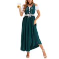 thumbnail image 1 of WTXUE Robes pour Femmes, Col Rond Germany Oktoberfest Robe Rétro pour Femmes Robe Robe de Performance sur Scène Manches Courtes (Vert, TG), 1 of 4
