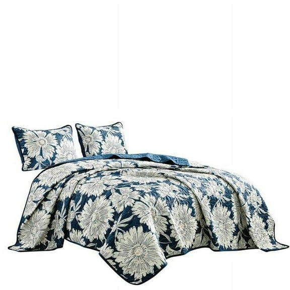 Asira Bedspread, Blue - 3 Piece - Queen Size
