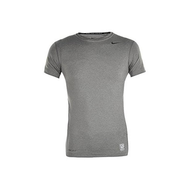 Nike Men's Dri-Fit Pro Combat Core Short Sleeve T-Shirt-Carbon Heather-2XL -