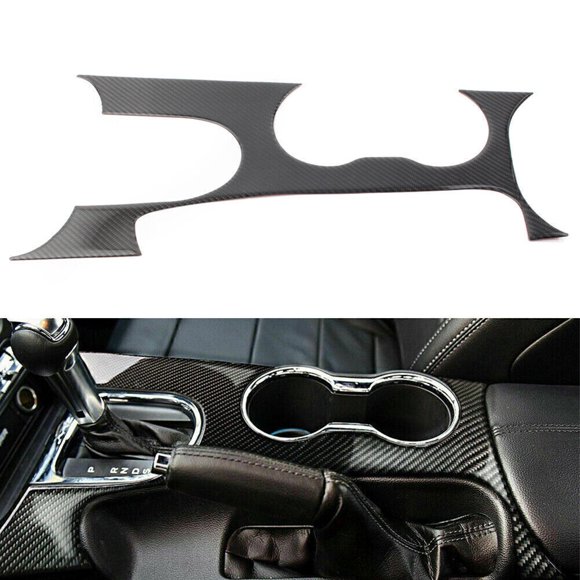 Carbon Fiber Interior Gear Shift Panel Cover Trim Fits for Ford for Mustang 2015-2019 18