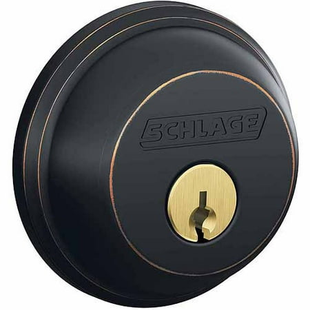 Bronze B Series Single Cylinder - Schlage B60NV716 Aged Bronze Single Cylinder Deadbolt