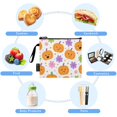 thumbnail image 5 of 3 Size Reusable Food Storage Bags Set Airtight Zipper Closure Lunch Snacks Travel Organizer Smiling Pumpkins and Flowers, 5 of 8