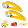 thumbnail image 5 of Banana Slicer, Stainless Steel Fruit And Vegetable Salad Peeler Cutter Kitchen Tools for Banana,Strawberry, Grape, 7X2In (Yellow1), 5 of 9