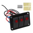 thumbnail image 1 of 3 Gang Switch Panel Red Color Light Waterproof Corrosion Resisting Switch Board for Car Boat DC12V 24V, 1 of 4