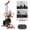 Red - 70LBS Weight Plate Set, variant on Mikolo LAT Pulldown Machine, Multifunction Row Cable Fitness Equipment with Flip-up Footplate and Plates Storage Posts