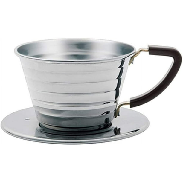 Gotero de café Kalita de acero inoxidable Wave, tamaño 155, plateado