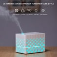 thumbnail image 2 of Mistaha Ultrasonic Aroma Diffuser Humidifier Cube Style Essential Oil Diffuser 220ML Portable Waterless Auto Power Off Colorful Night Light for Home Office Pink, 2 of 8