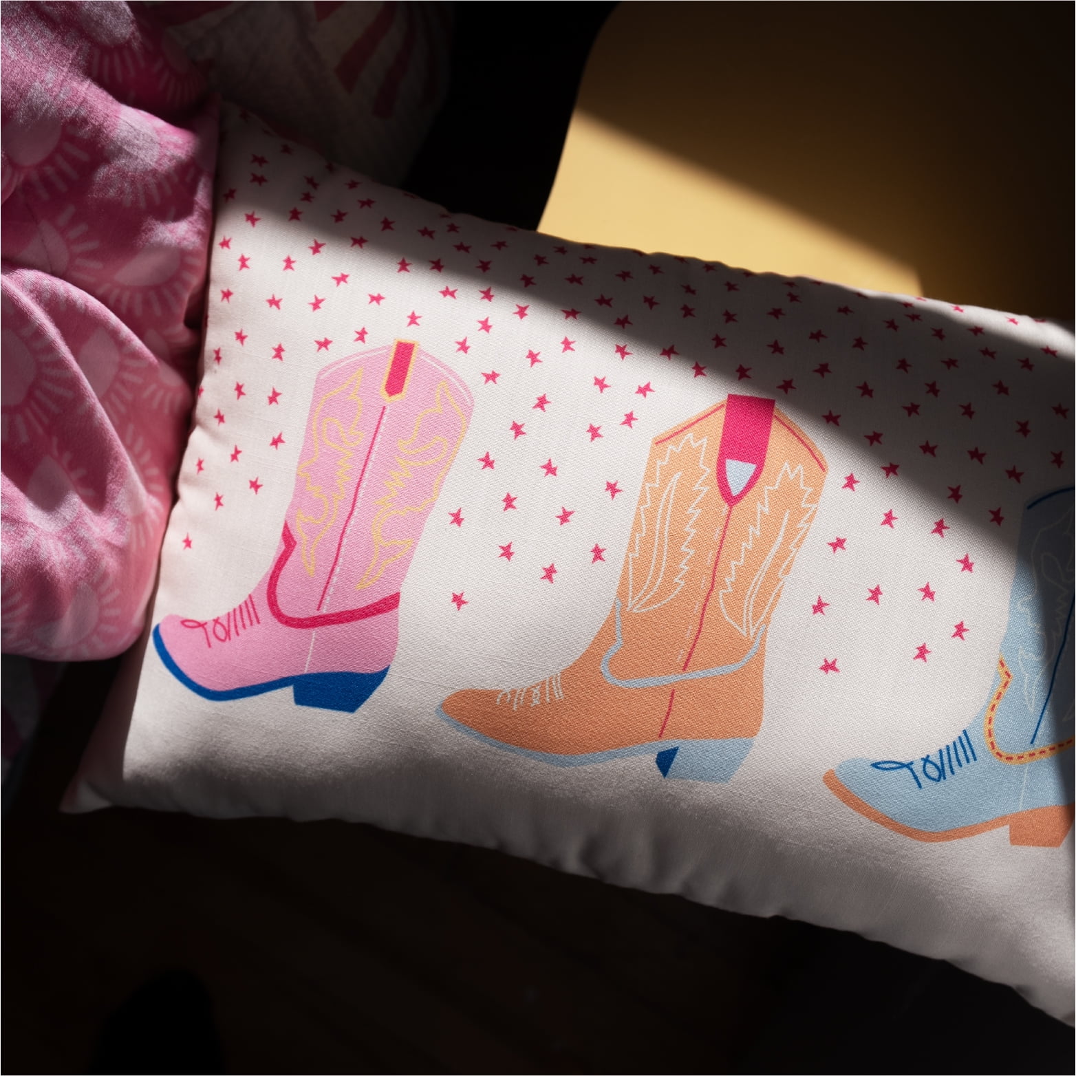 Urban Shop 14" x 20" Cowboy Boot Oblong Pillow for Teens and Young Adults
