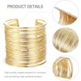 thumbnail image 2 of 4-piece set of cuff bracelets, women's open wide line bracelets, gold wrist cuff wrap bracelet, 2 of 5
