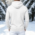 thumbnail image 4 of Fleece Hoodie Pullover Men Fashion Casual Long Sleeve Drawstring Sweatshirt Fall Winter Thermal Workout Tops with Pockets White 2XL, 4 of 5