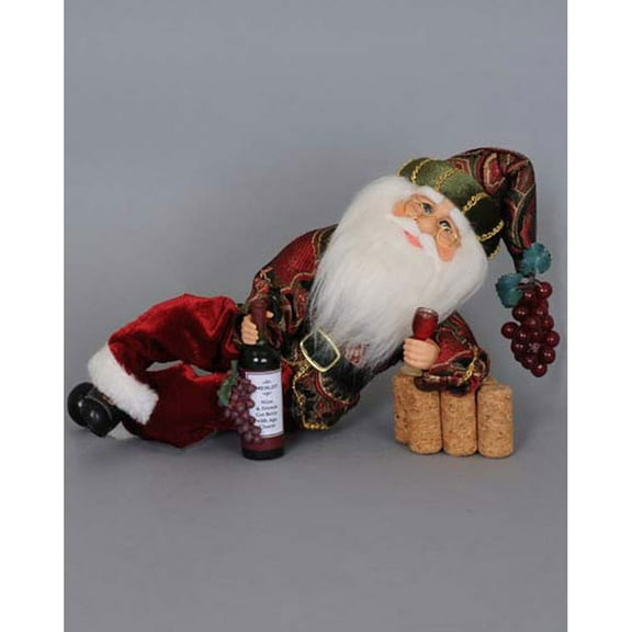Karen Didion Originals Wine Time Santa Figurine, 14 Inches