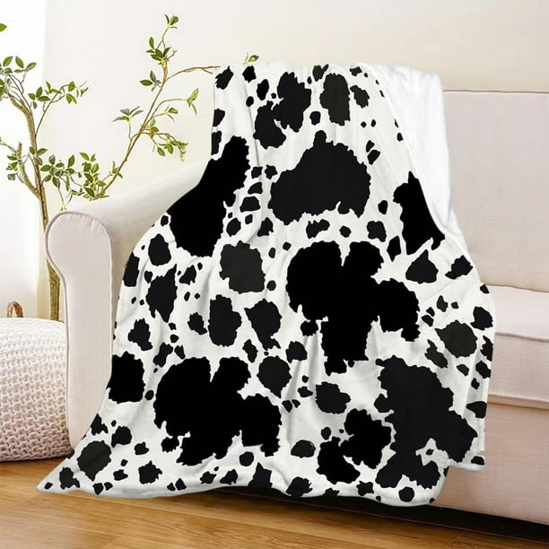 LSLJS Cow Blanket, Wool Cow Print Blanket, Kids Adult Soft Cowhide Decor  Sofa Bed Cute Cow Gift Christmas 100x130CM, Cow Blanket on Clearance 
