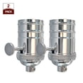 thumbnail image 2 of Royal Designs, Inc. On/Off Vintage Turn Knob Lamp Socket for Incandescent LED Bulbs, Polished Nickel, Set of 2, 2 of 7