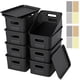 thumbnail image 1 of 8 Cajas de Almacenamiento de Plástico con Tapa, Contenedores Apilables y Resistentes, 26.3x18.5x10.3 cm para Organizar Armario, Dormitorio, Baño, Cocina, Sala y Oficina (Negro), 1 of 7